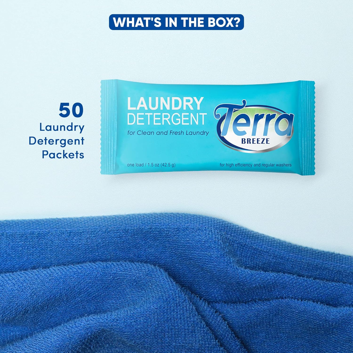 Laundry Detergent Powder, 1.5 oz Individually Wrapped Packet, Case of 50 E619