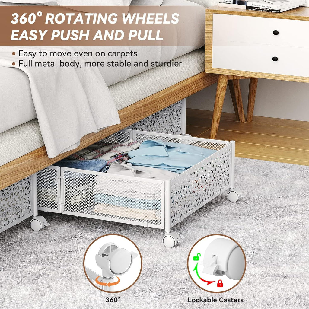 Under Bed Storage Containers with Wheels, 2 Pack W973
