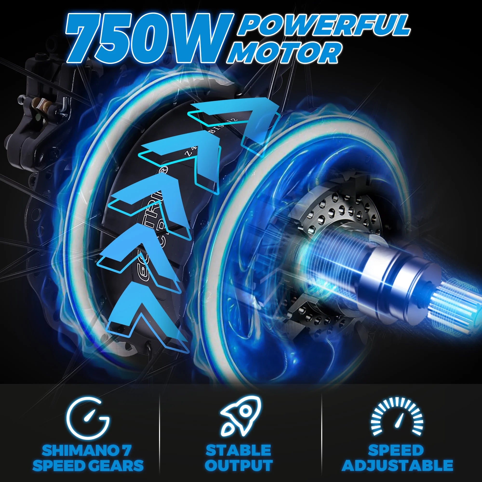Electric Bike Fat Tire 26" Adults Aluminum Frame 750W Motor 48V 12.5AH S993