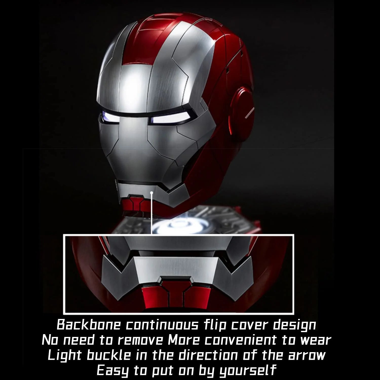 Iron Man Helmet Electronic Wearable Mask with LED Eyes W351
