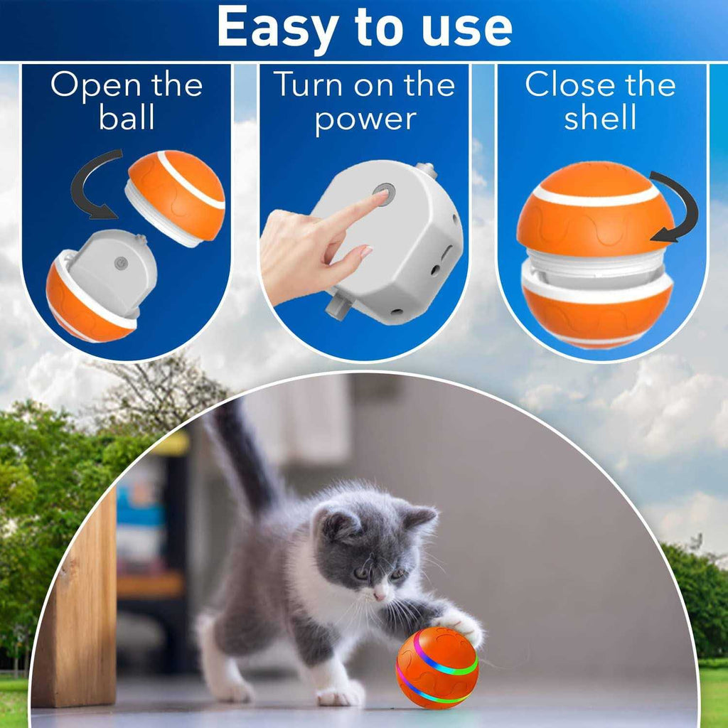 Interactive Dog Ball Toy with USB Charging and LED Lights F7587