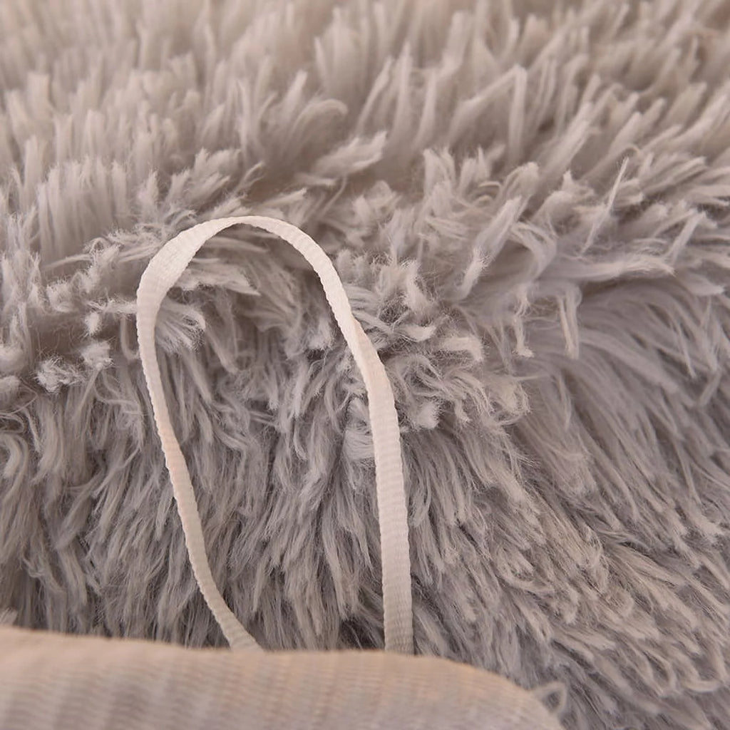 Shaggy Faux Fur Duvet Cover Set with 2 Pillowcases, Full Size E3167