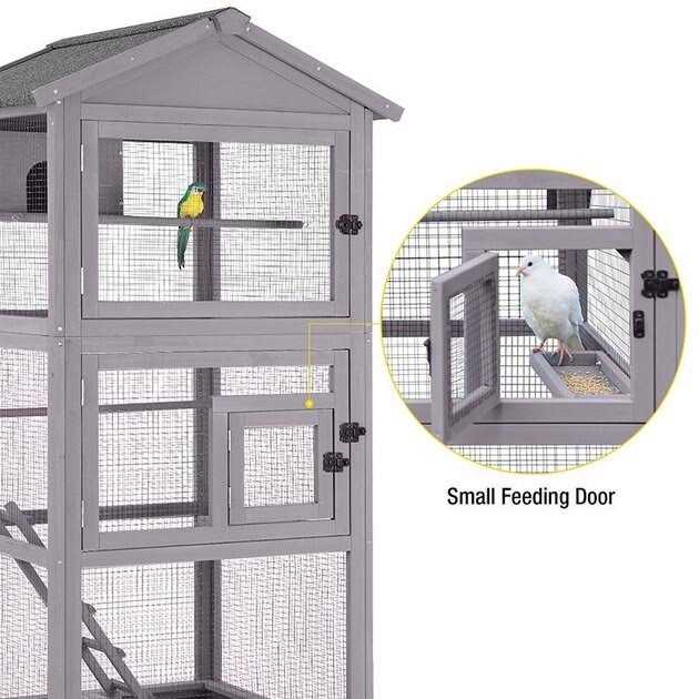 Wooden Large Bird Cage on Wheels W787