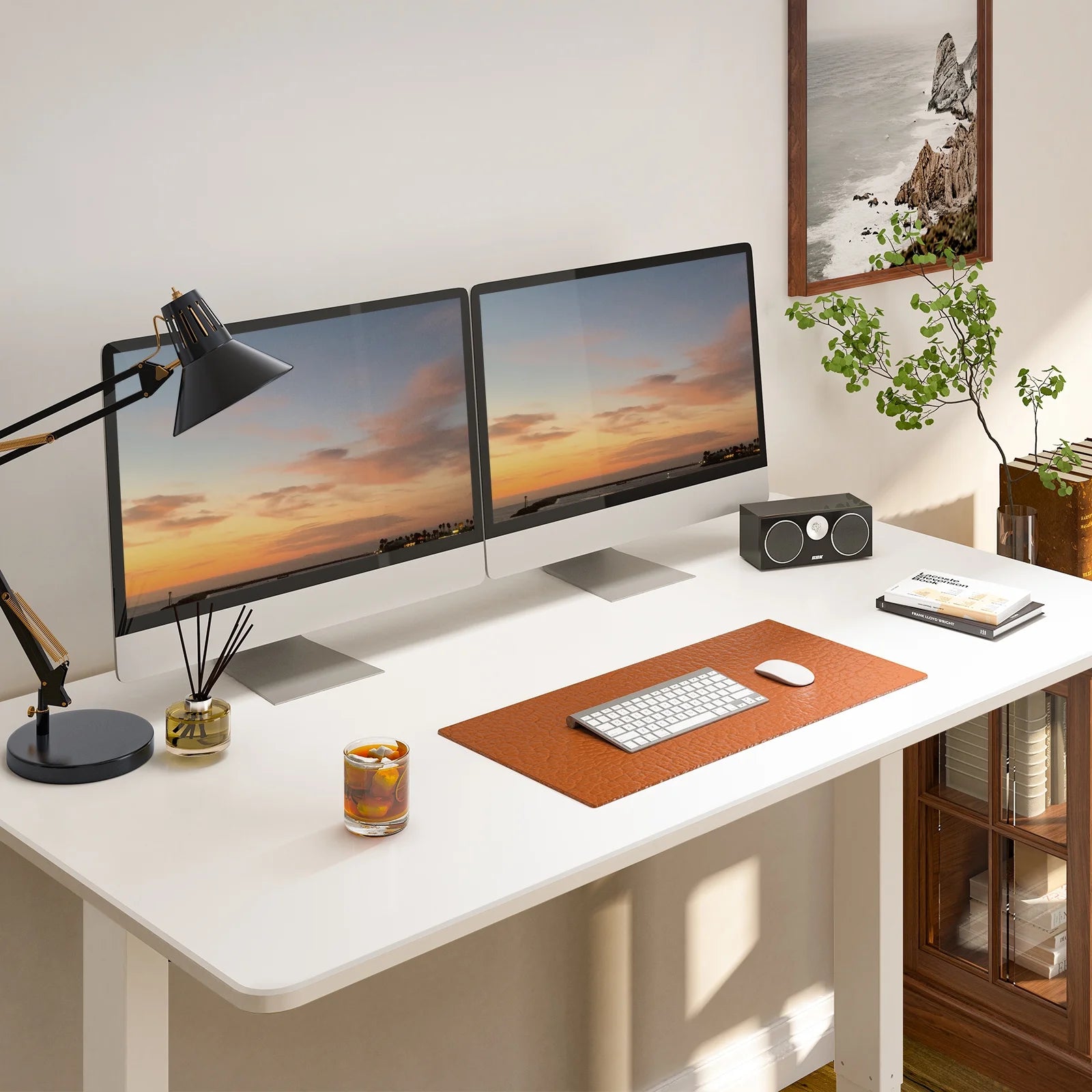 Electric Height Adjustable Desk 55x28 White E959