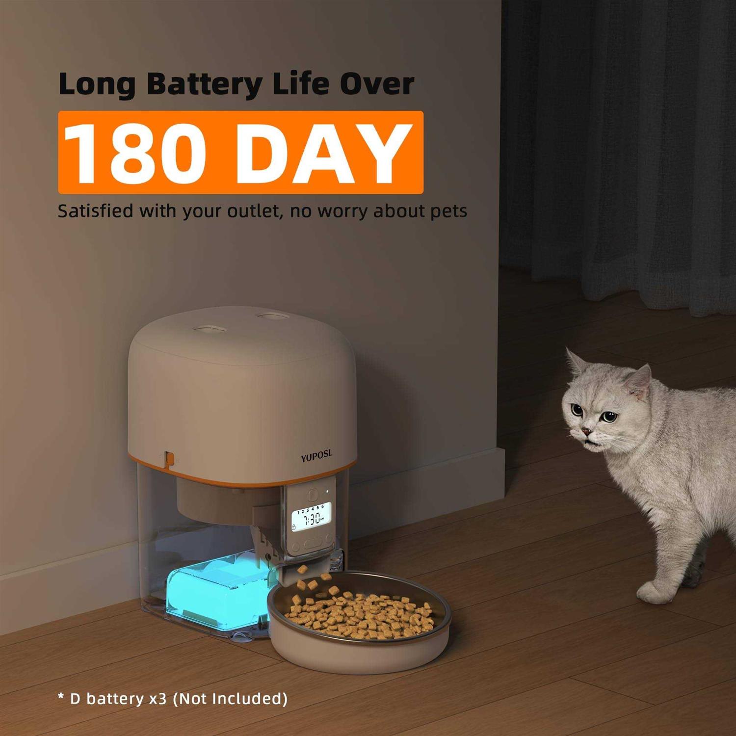 Automatic Cat Feeder 8 Cup Cat Food Dispenser I86786