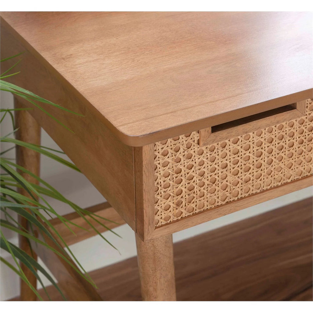 Rattan Wood Desk with Drawers E928273