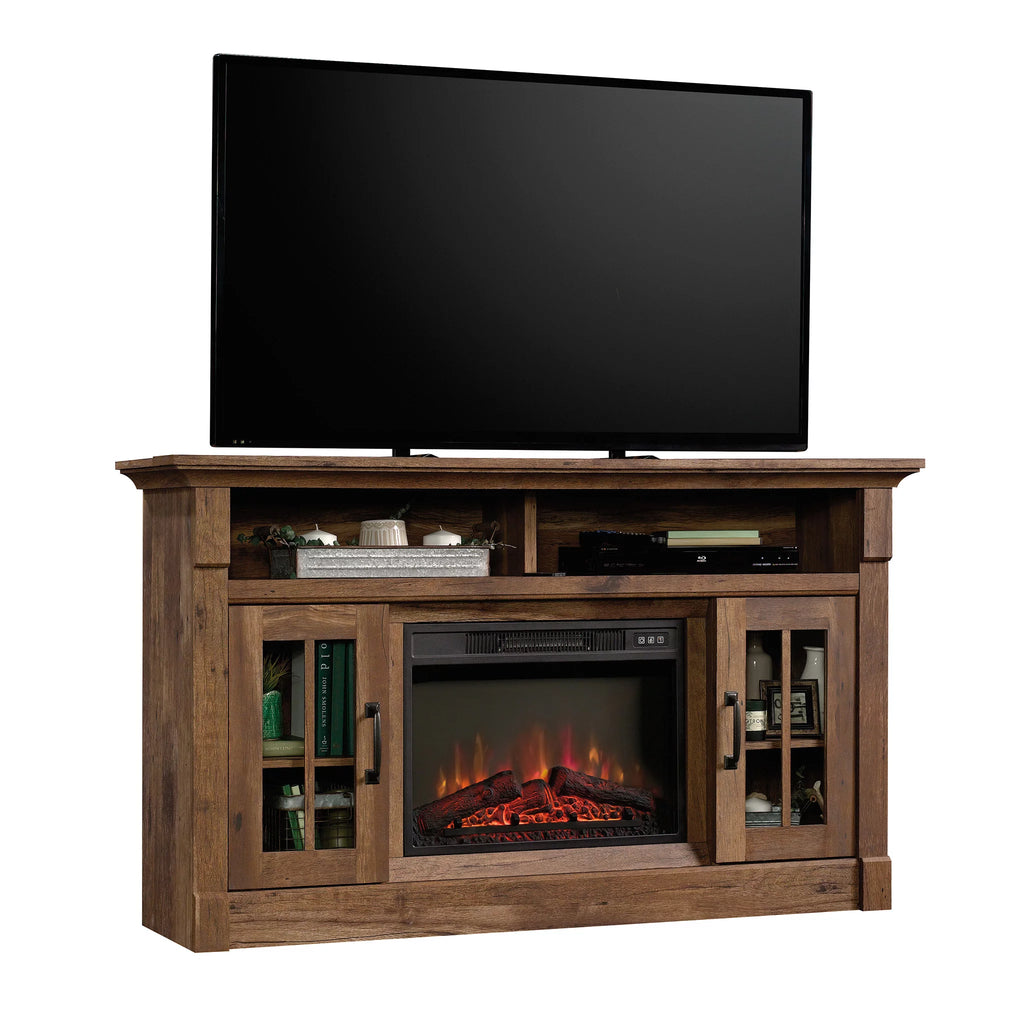 Rustic Fireplace TV Stand for TVs up to 50", Vintage Oak Finish S64604