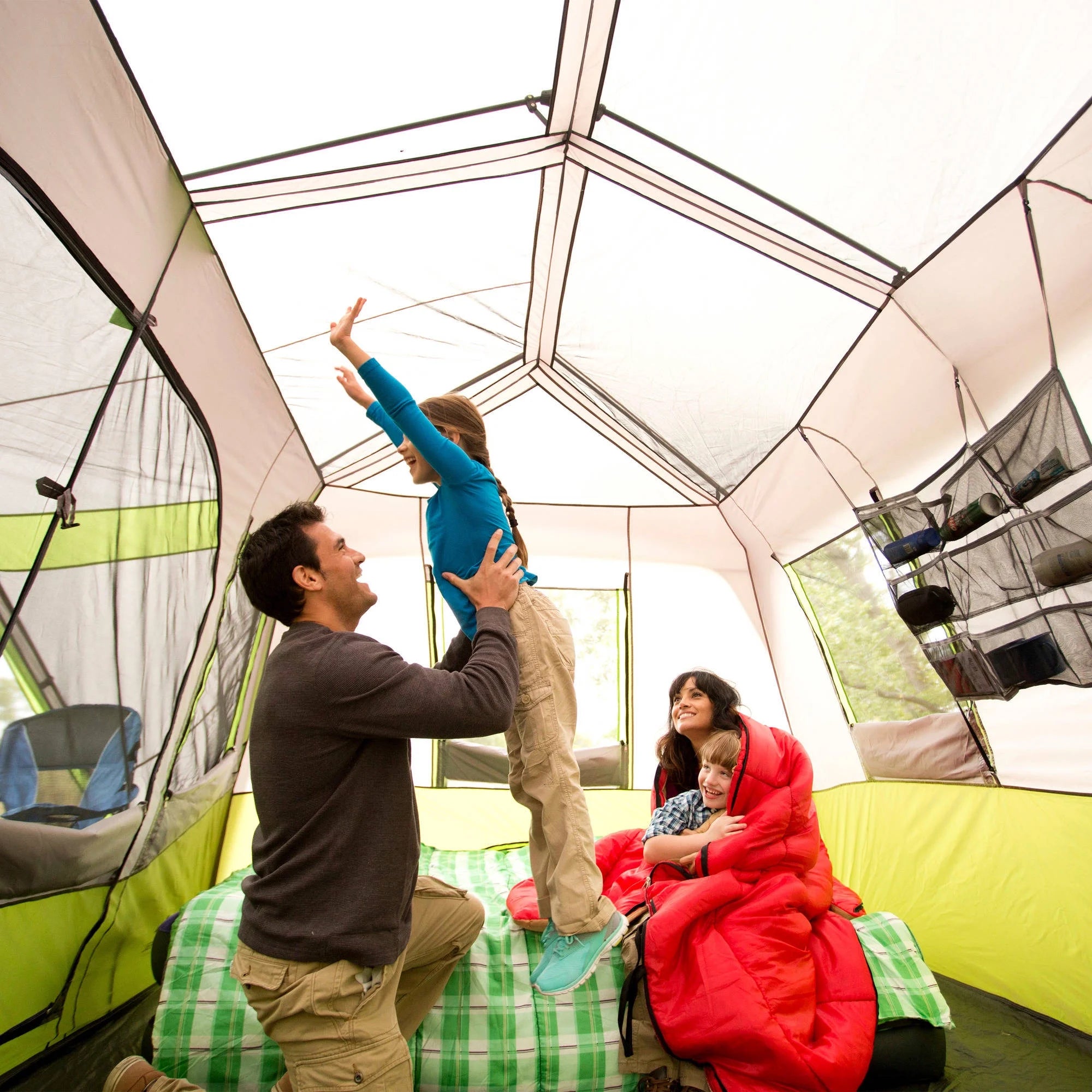 14 x 13.5 ft 9 Person 2 Room Instant Cabin Tent with Screen Room M8539