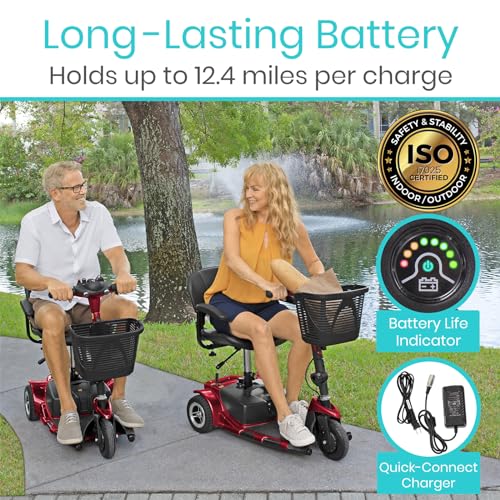 3 Wheel Mobility Scooter - Electric Folding Travel Scooter for Adults with Long Range Battery C670504