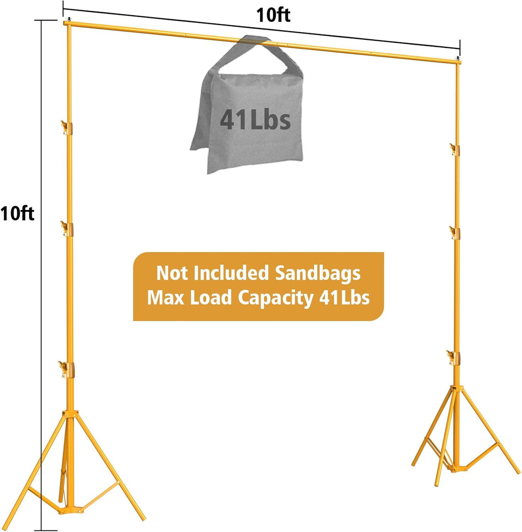 Photography Backdrop Stand, 10x10ft, Gold, with Carry Bag K160