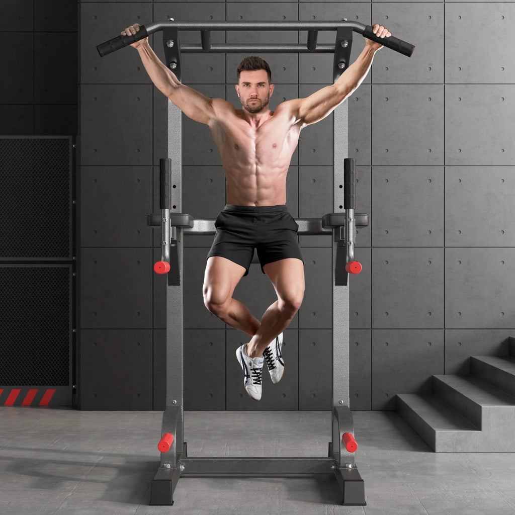 Power Tower Dip Station Pull Up Bar Stand with Adjustable Height W46299