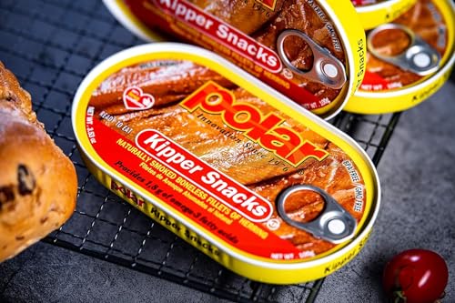 Smoked Herring Kipper Snacks, 3.53 oz Pack of 12, 90% Less Sodium, Ready to Eat K3712