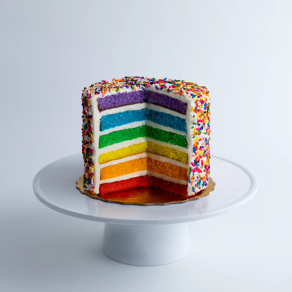 Vanilla Rainbow Cake, 6" Size, Serves 6 to 8 I959