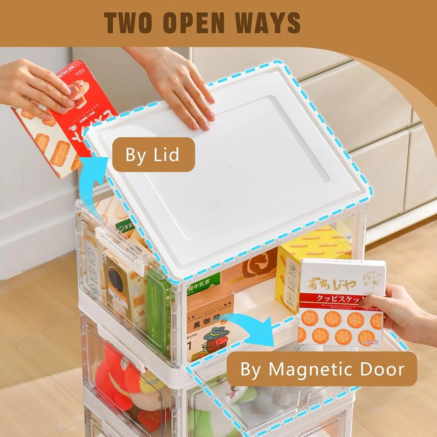 Stackable Clear Plastic Storage Bins with Lids I8250