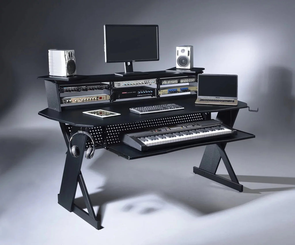 Music Recording Studio Desk Workstation with 3 x 4U Rack V675