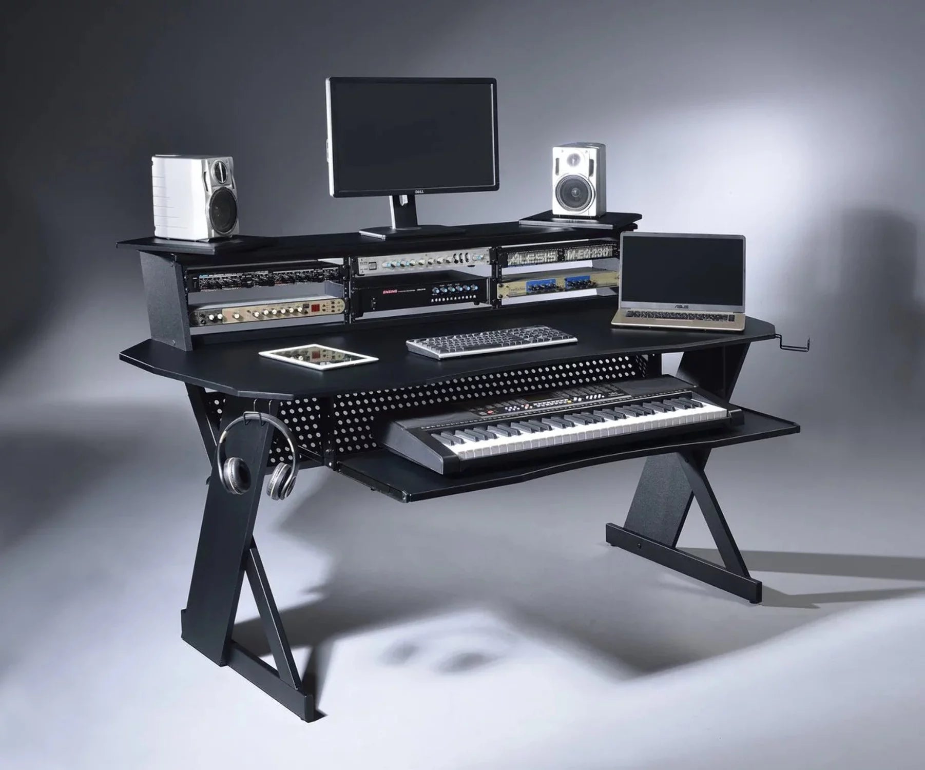 Music Recording Studio Desk Workstation with 3 x 4U Rack V675