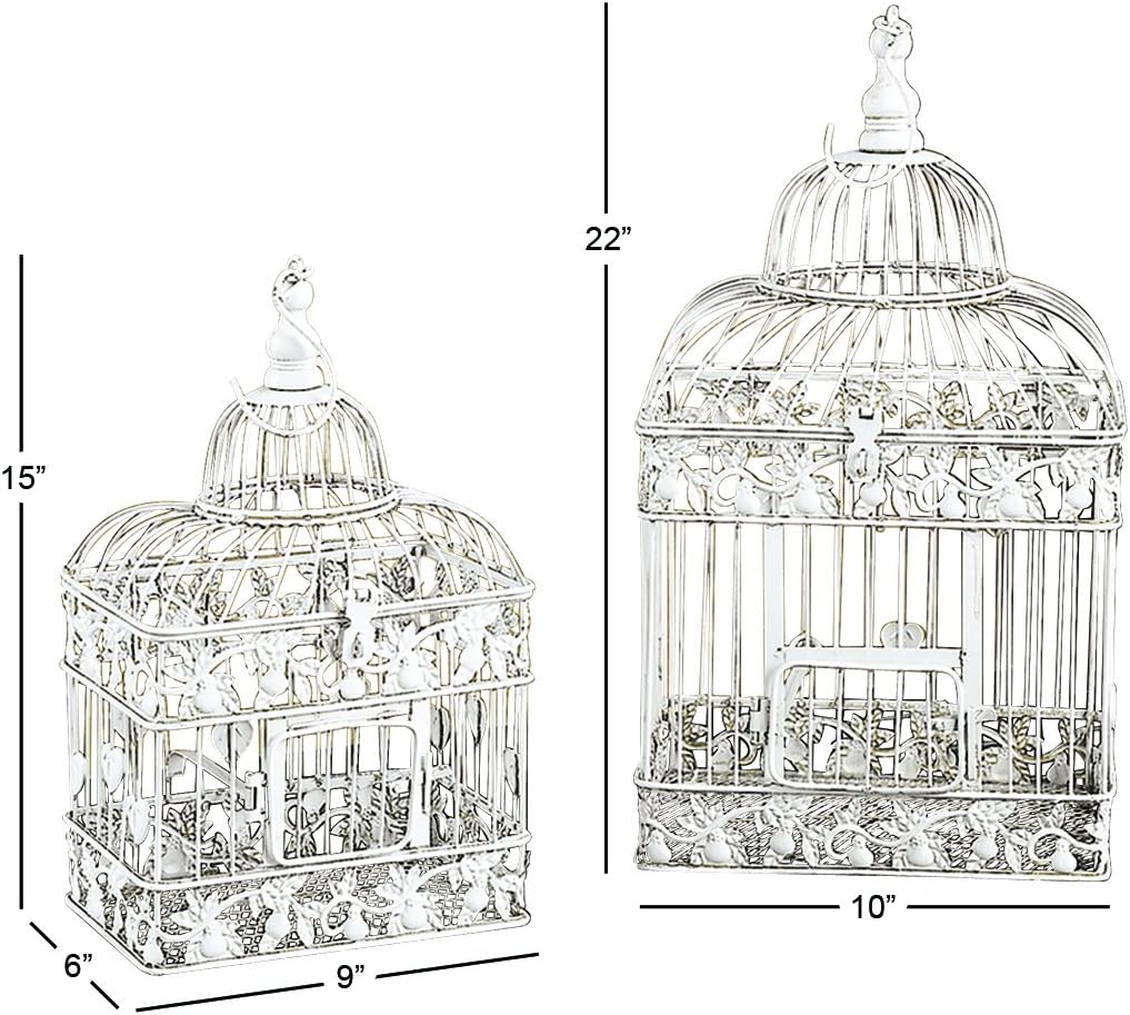 Vintage Metal Birdcage, 22 Inch, White I630587