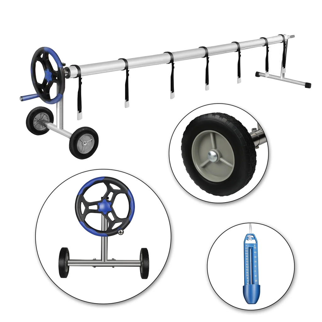 20 ft Aluminum Pool Cover Reel Set for Inground Swimming Pool E7000