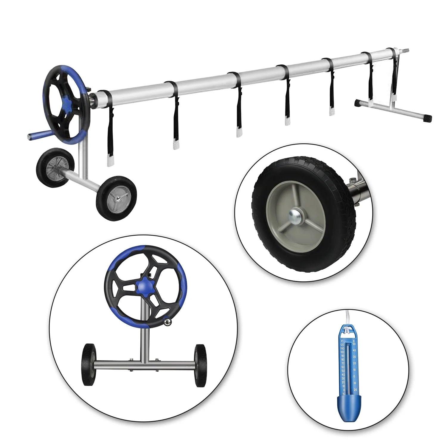 20 ft Aluminum Pool Cover Reel Set for Inground Swimming Pool E7000