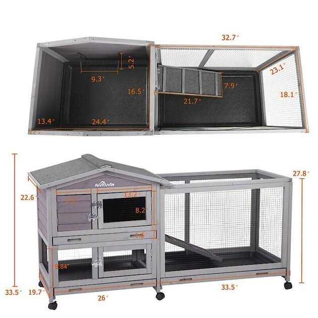 Indoor Outdoor Rabbit Hutch Bunny Cage I53128