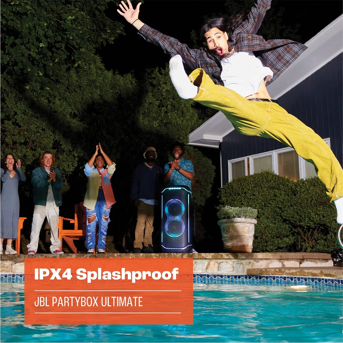 Waterproof Wi-Fi Party Speaker with Dolby Atmos and Lighting Effects Y426