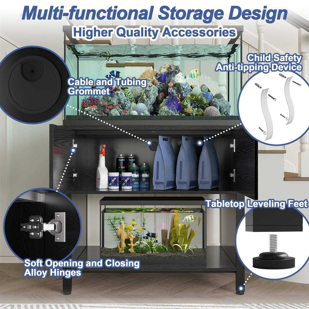 Aquarium Stand with Cabinet for Fish Tank Accessories Storage V803050