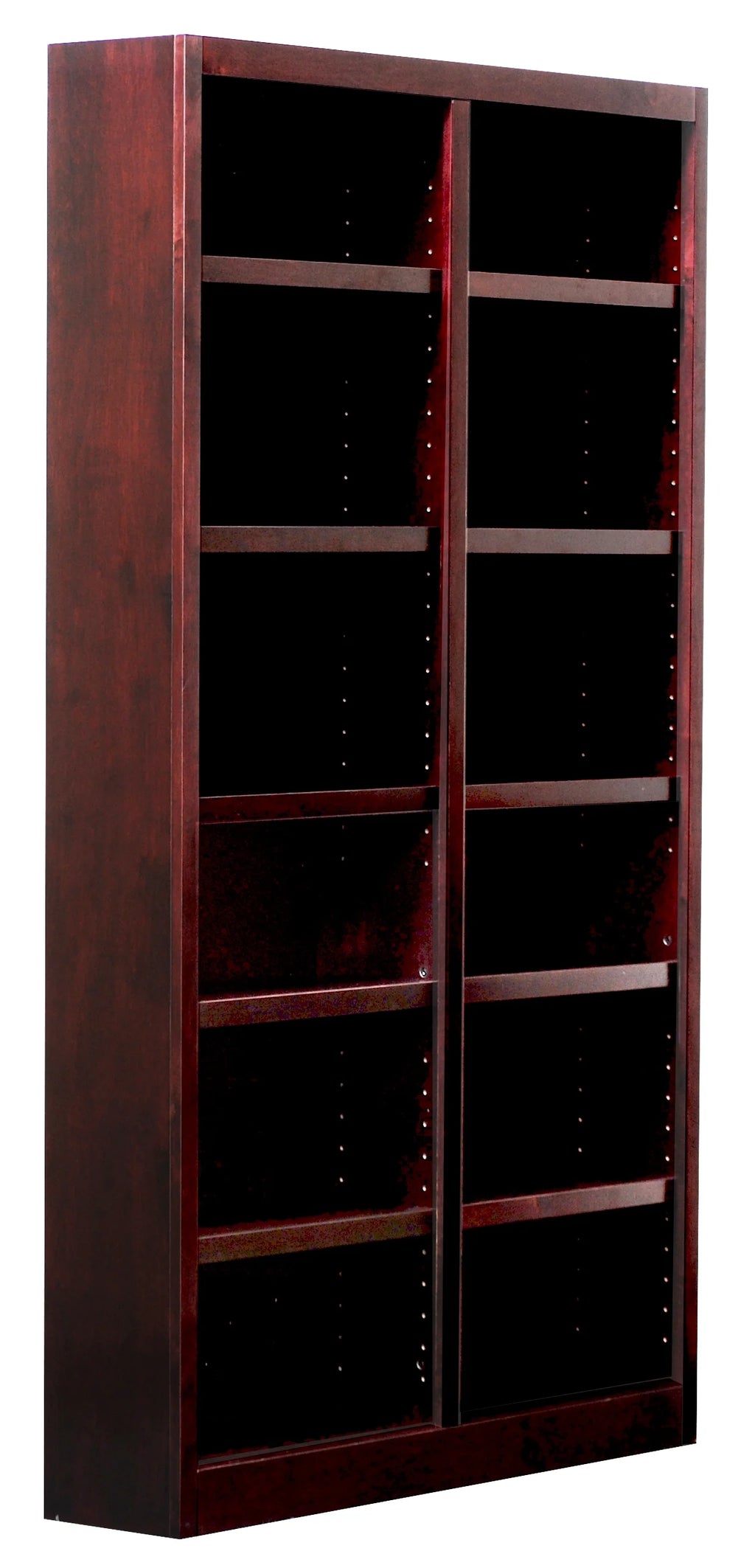 Double Wide Wood Bookcase, 84 Inch Tall M2037