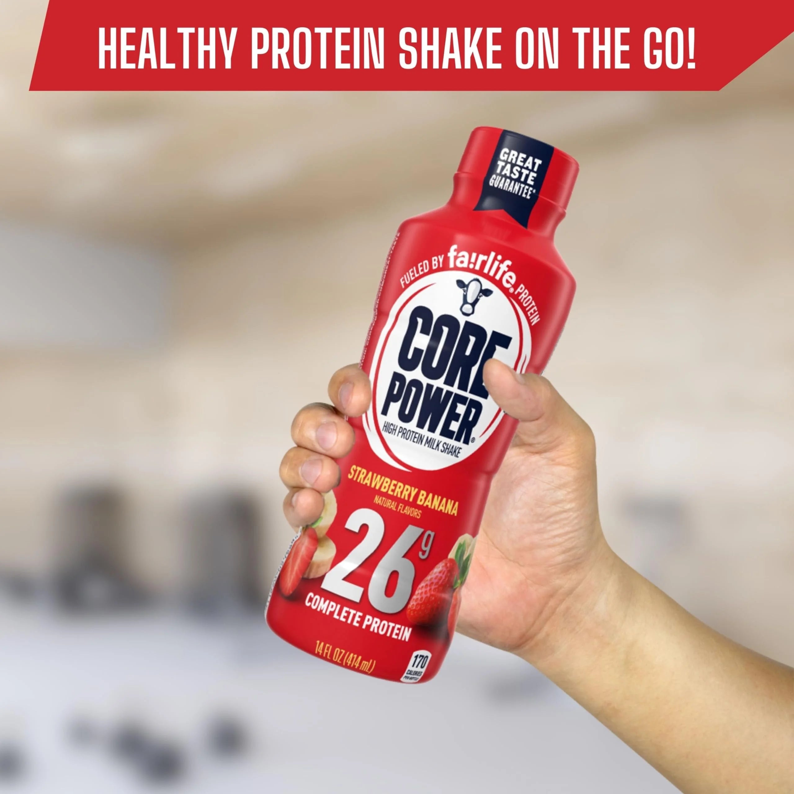 Strawberry Banana Protein Milk Shakes, 14 fl oz, 12-Pack X485