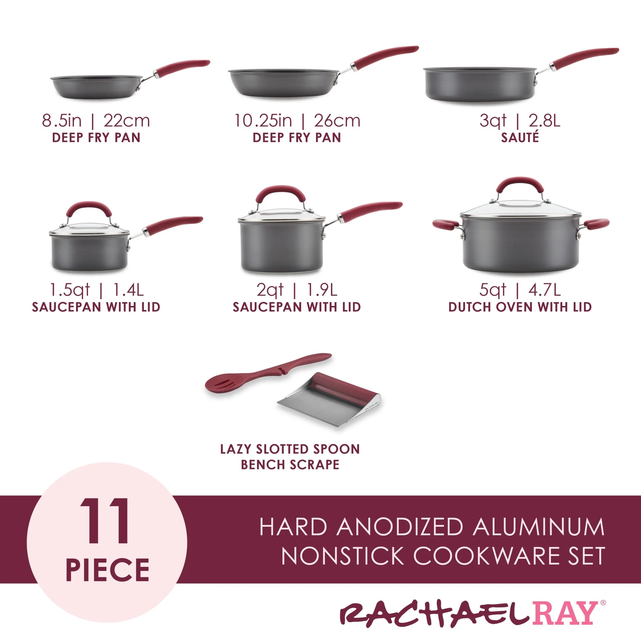Nonstick Pots and Pans Set, 11 Piece Y35796