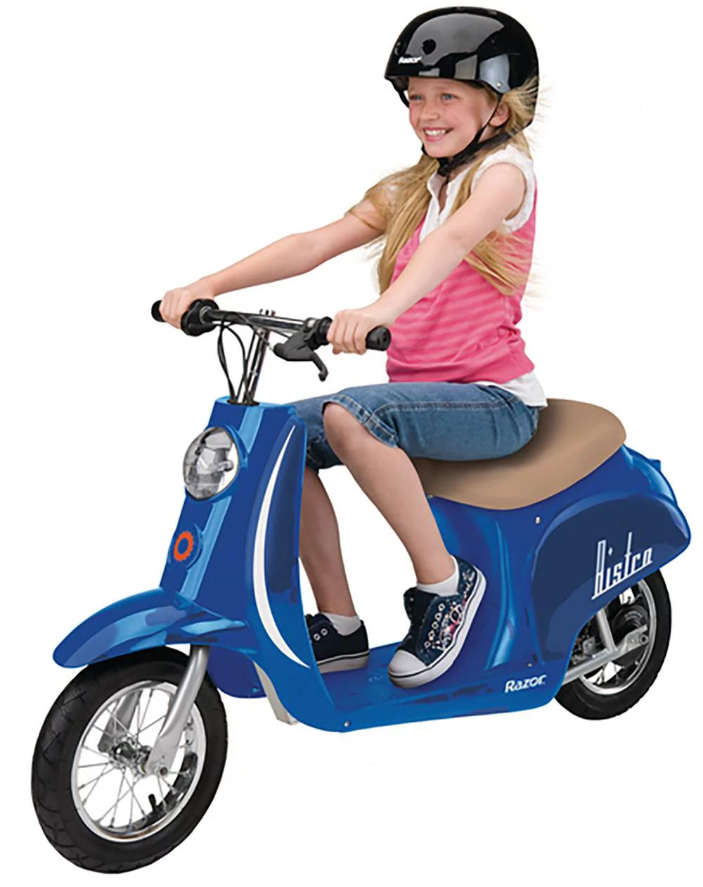 Miniature Euro 24V Electric Retro Scooters, Blue & Red M394751