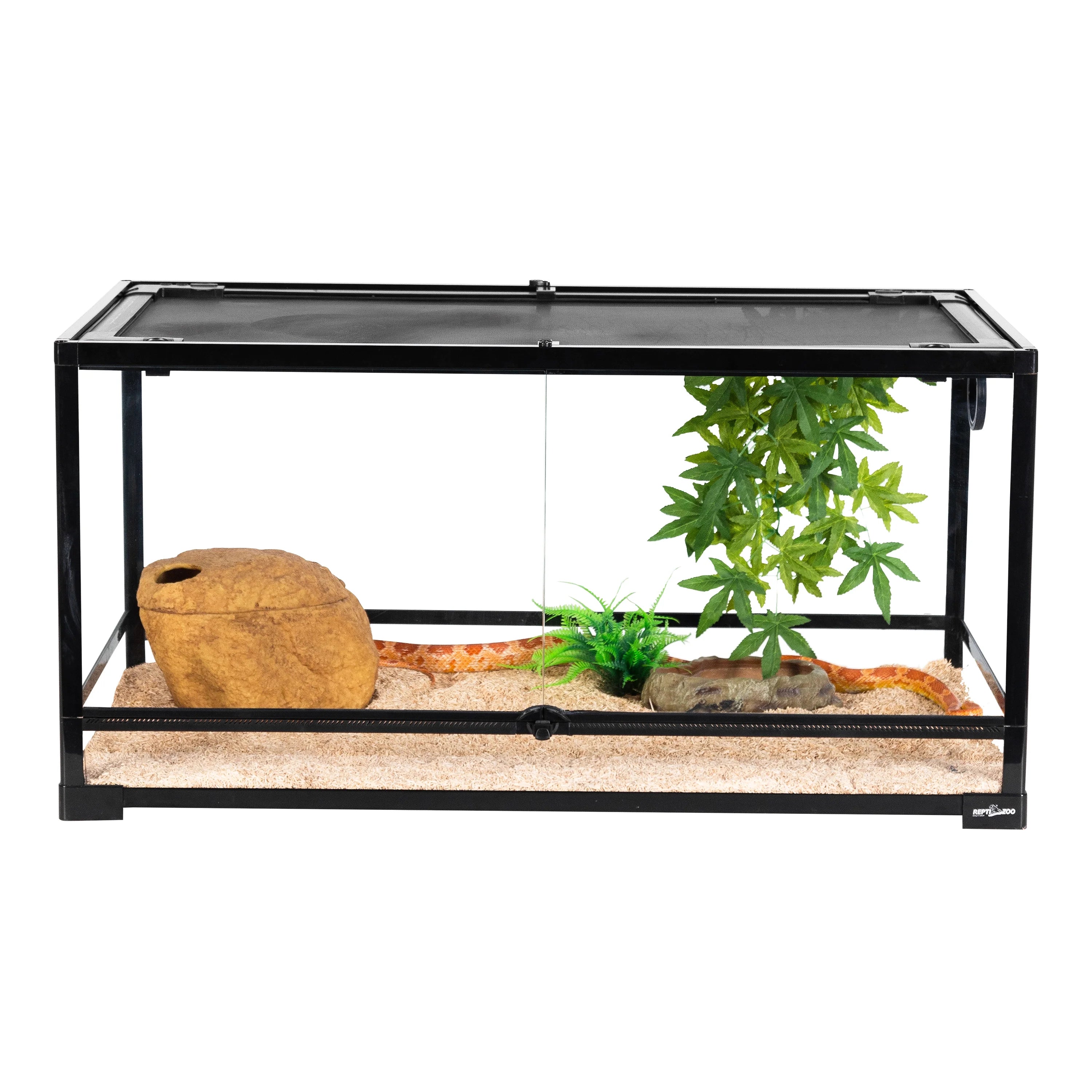 Glass Reptile Terrarium 50 Gallon Front Opening Habitat Tank P217813