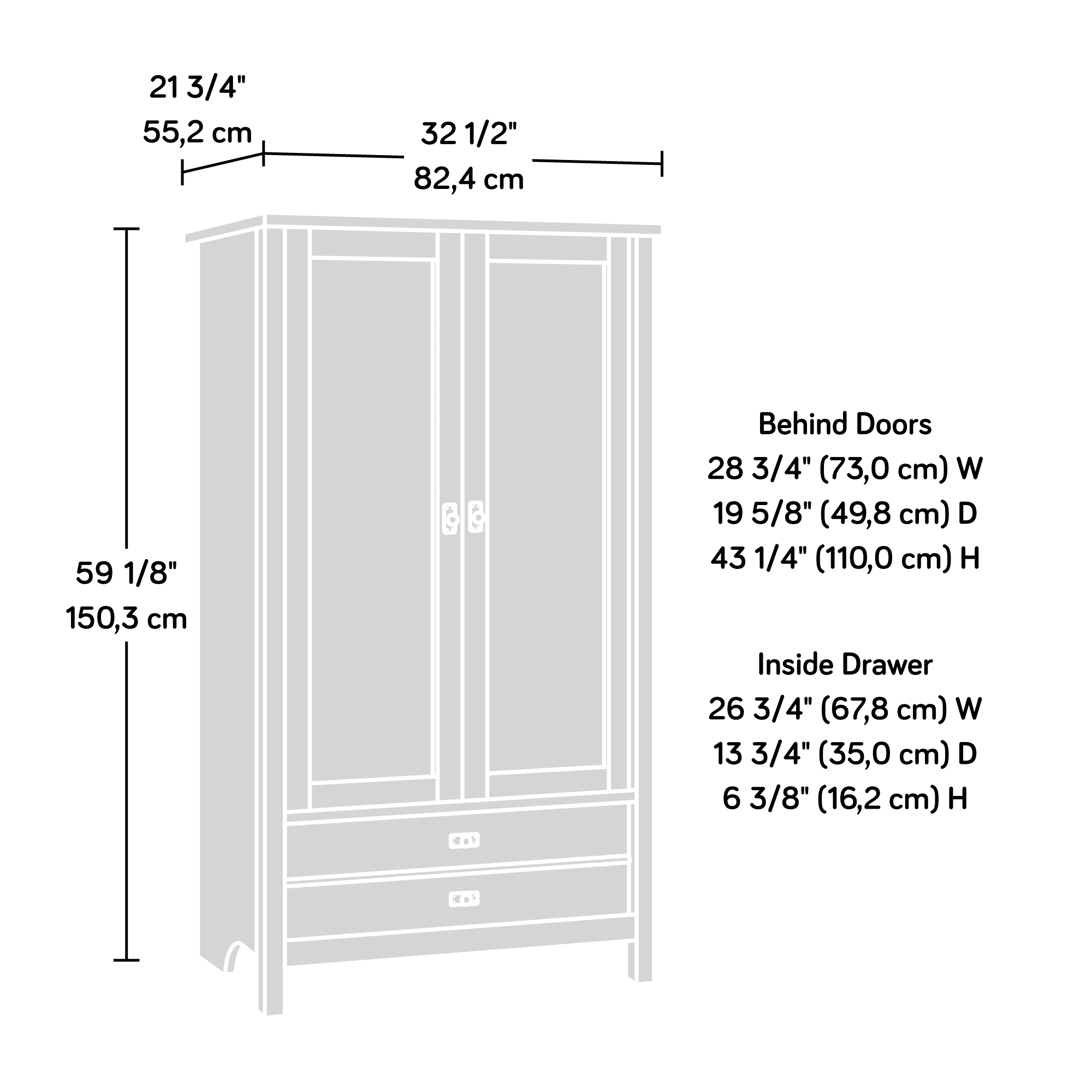 Soft White Armoire F54913