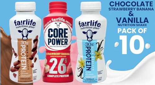 Protein Shake Variety Pack with Neoprene Sleeve, 10 Count R24382