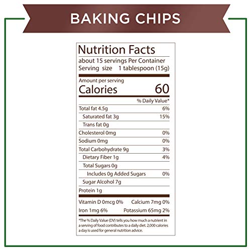 Sugar Free Dark Chocolate Baking Chips, 8 oz E1466