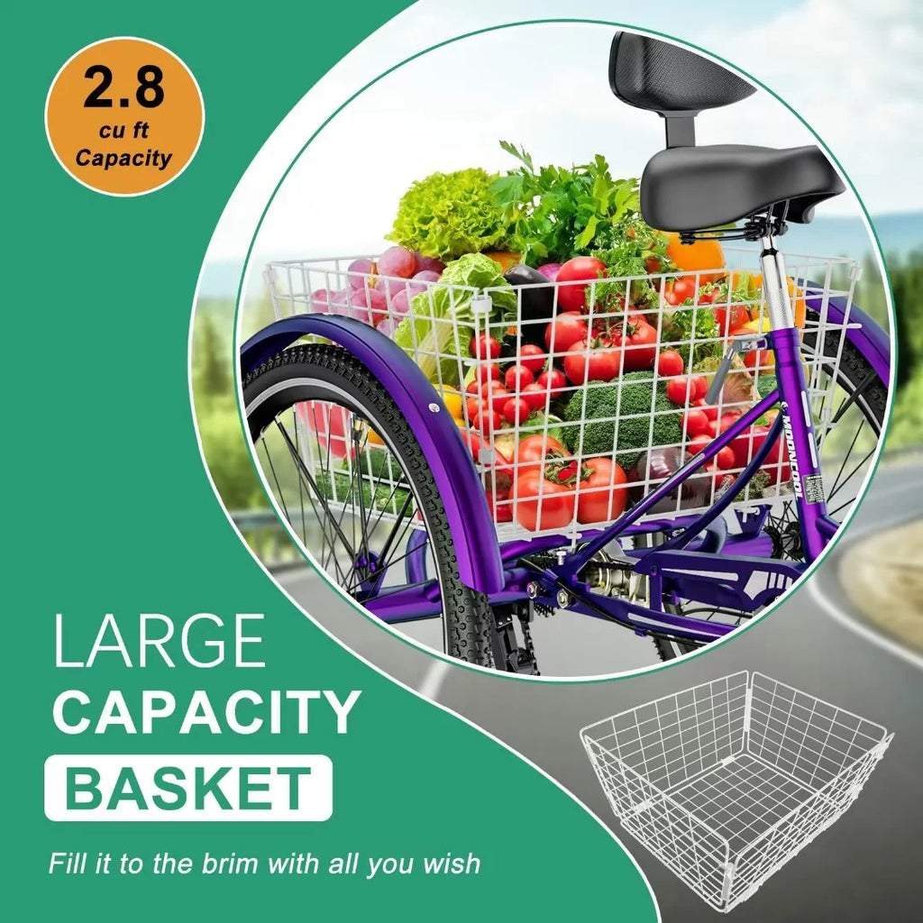 Adult Electric Tricycle 500W 3-Wheel Bike for Seniors K529