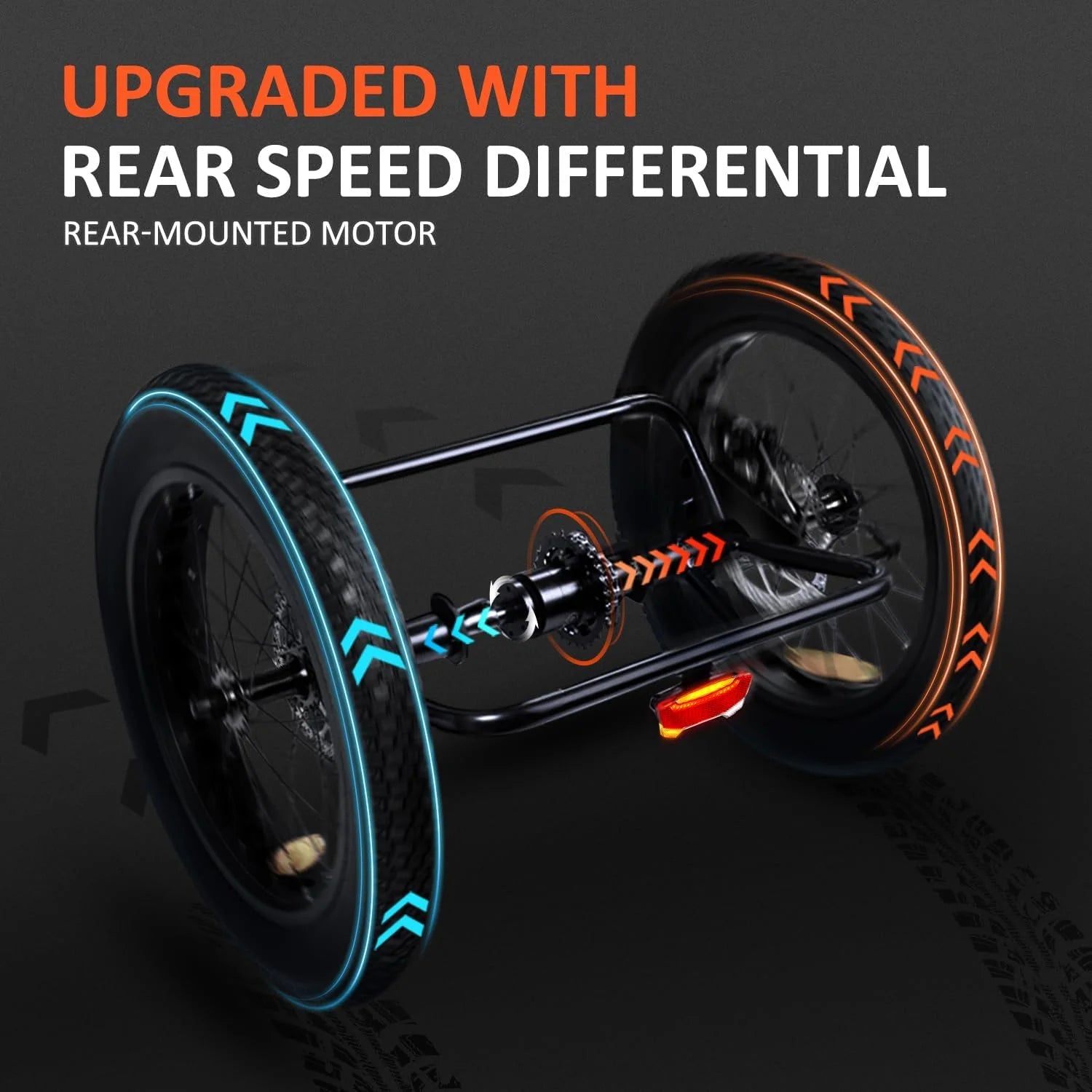 Semi-Recumbent Electric Trike for Adults, 750W 48V 20Ah, 20" Fat Tire 3-Wheel Tricycle J23282