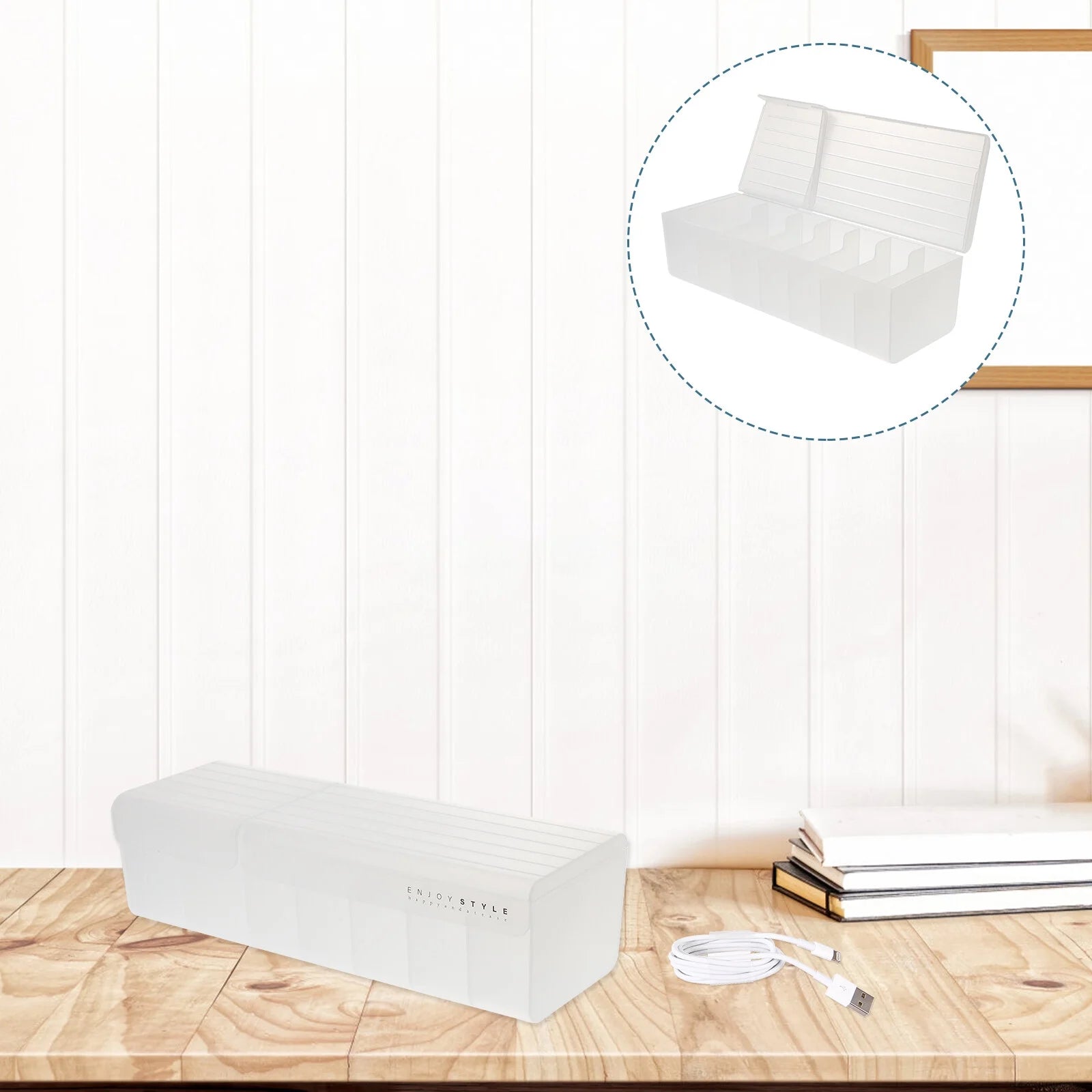 Slim USB Cable Organizer Storage Box U5473
