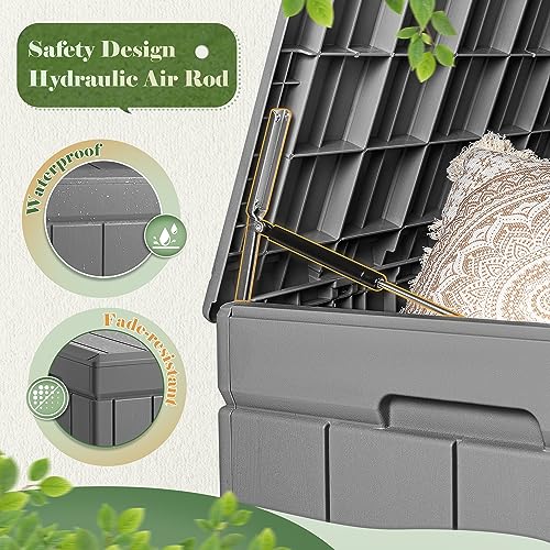 85 Gallon Waterproof Resin Deck Box for Outdoor Storage E46817