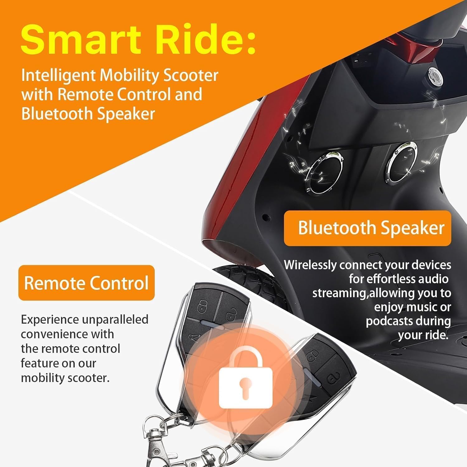 4 Wheel Mobility Scooter for Seniors, 500lbs Capacity, 36-Mile Range K276476