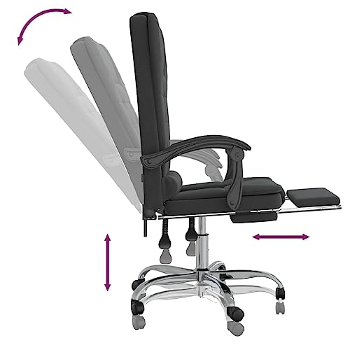 Massage Reclining Office Chair Black Velvet G5765