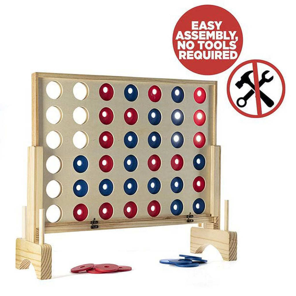 Giant Connect 4 Game - 4 in A Row Wooden Family Game Indoor/Outdoor Use J122