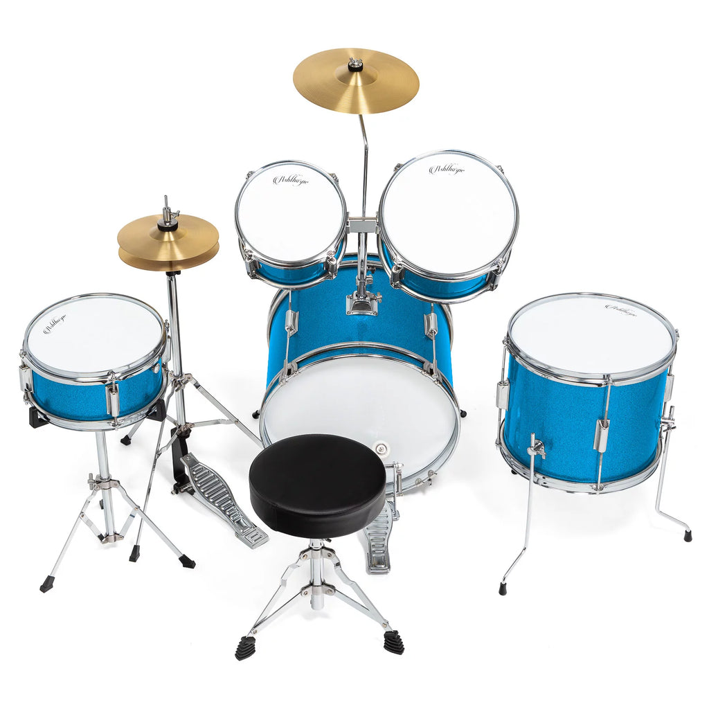 Junior Drum Set with Brass Cymbals and Adjustable Throne X28183