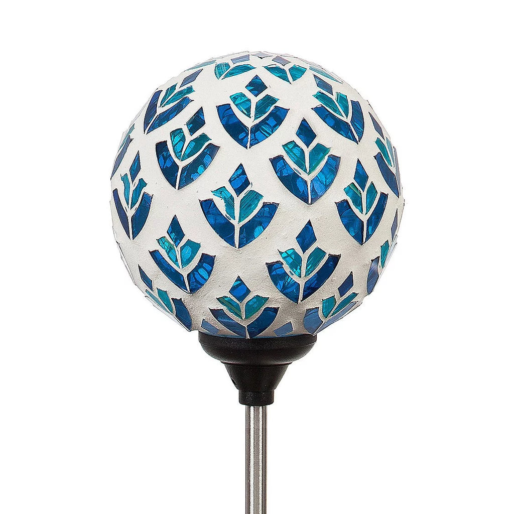 22" Solar Mosaic Globe Garden Stakes, Peacock Blue C22776