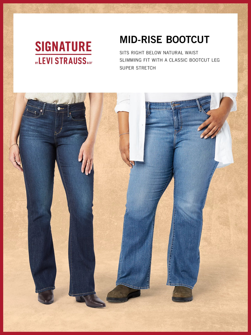 Women's Mid Rise Bootcut Jeans O7590