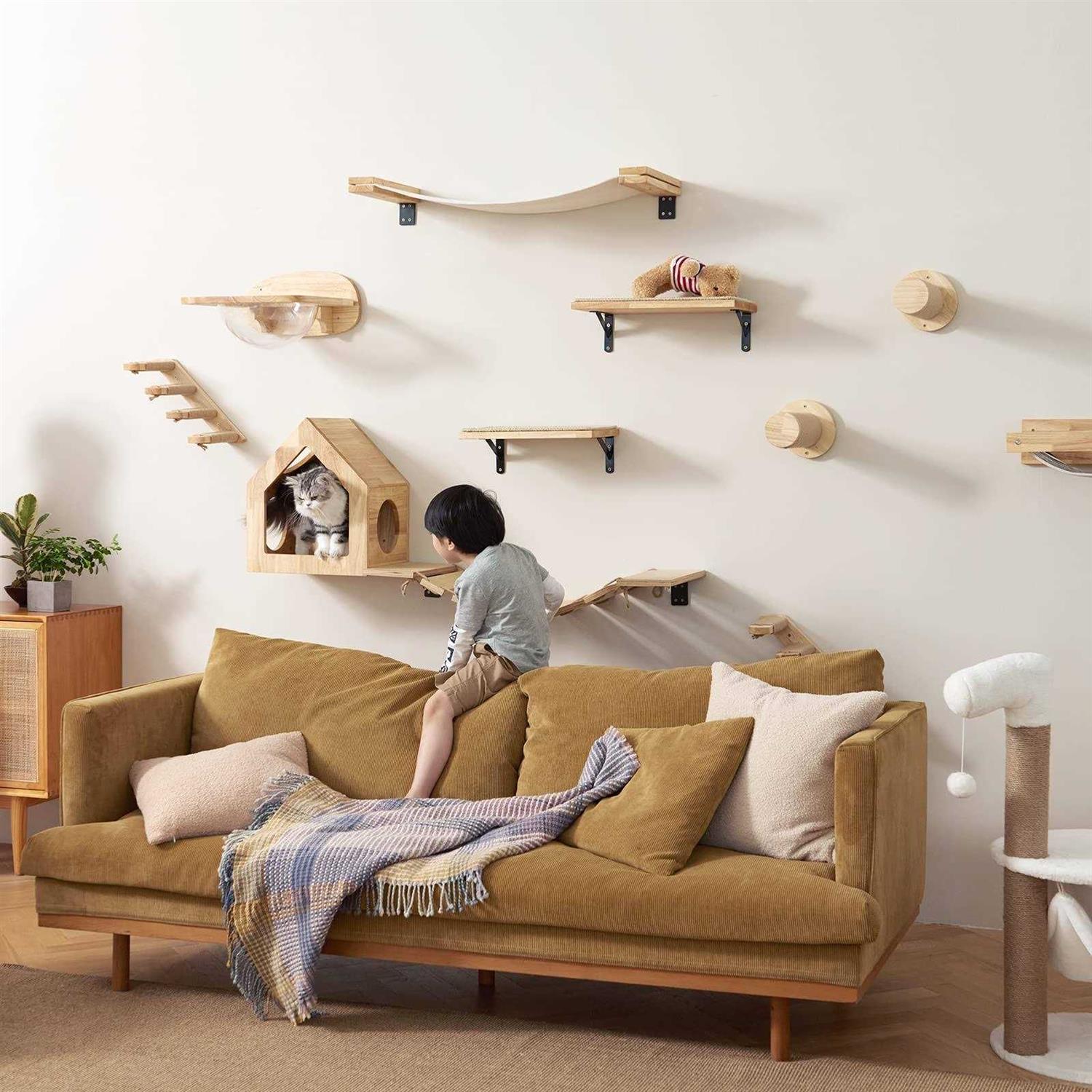 Cat Wall Furniture Set with 2 Pedals I522