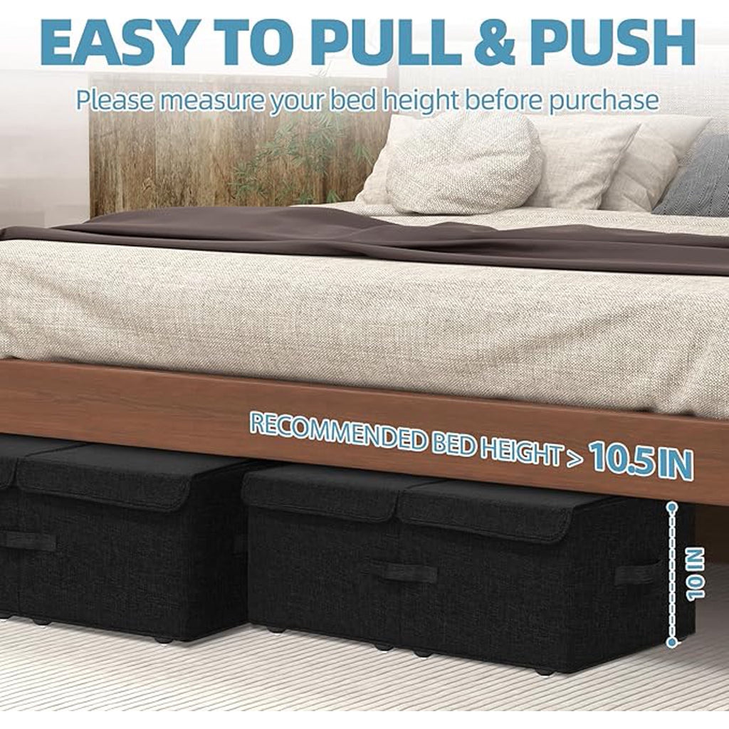 Under Bed Storage Container with Wheels, 2 Pack, Black T159178