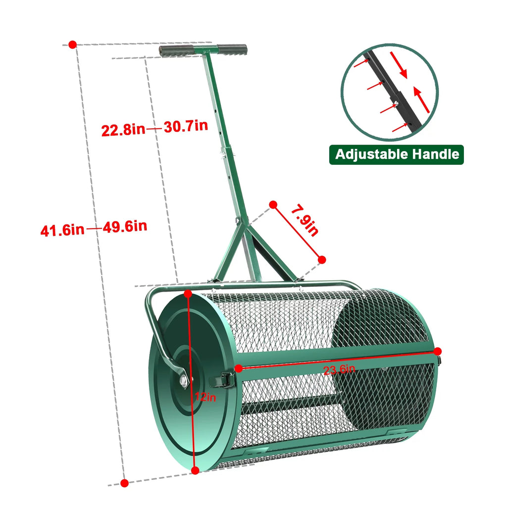 Compost Spreader with T-Shaped Handle for Lawn and Garden X795