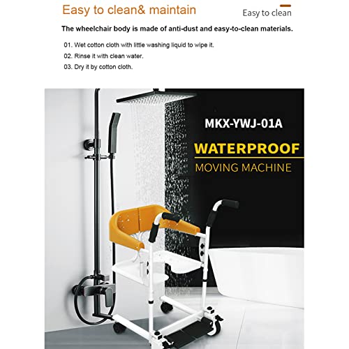 Patient Lift Wheelchair for Home, Nursing Elderly Transfer Lifter with 180° Split Seat, 200 Lbs Capacity F54674