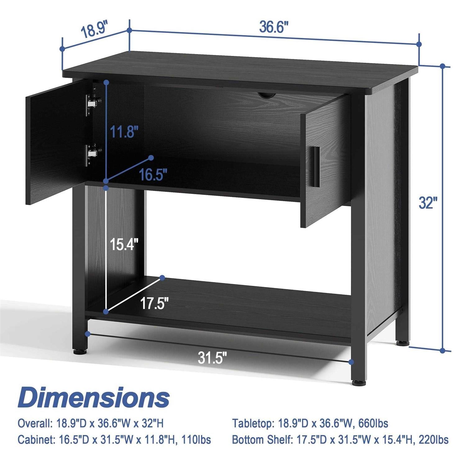 Aquarium Stand with Cabinet for Fish Tank Accessories Storage V803050