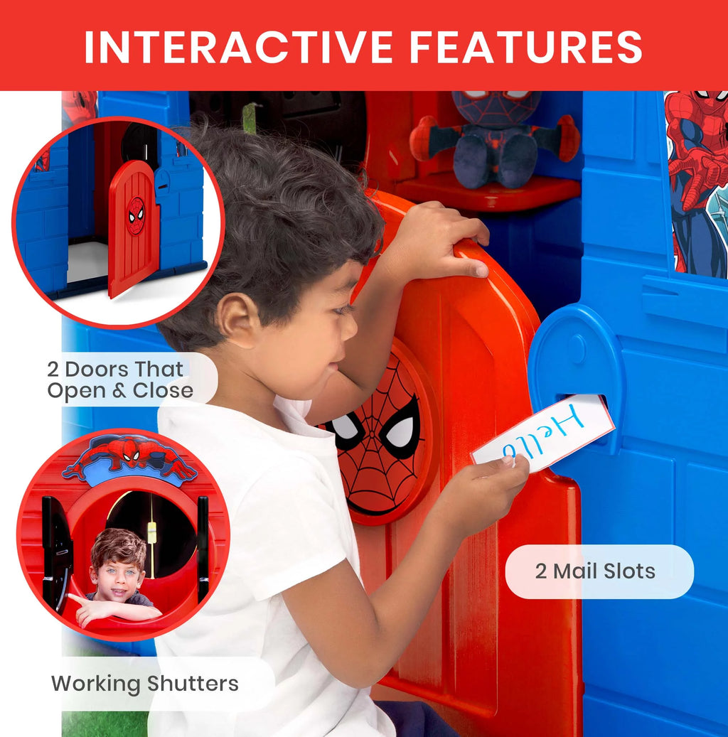 Spider-Man Plastic Indoor/Outdoor Playhouse with Easy Assembly, Blue/Red R3101